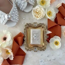 1PC Vintage Gold Small Jewelry Tray - Rustic Ring Dish Plate, Antique Earring Necklace Organiser, Cute Trinket Dish For Bridesmaid Gifts, Wedding Decor, Jewelry Display Holder, Wedding Items & Home Decor - Multicolor - View 7