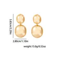 1 对女士复古合金圆形吊坠耳环，轻巧奢华优雅 - 金色 - 查看 6