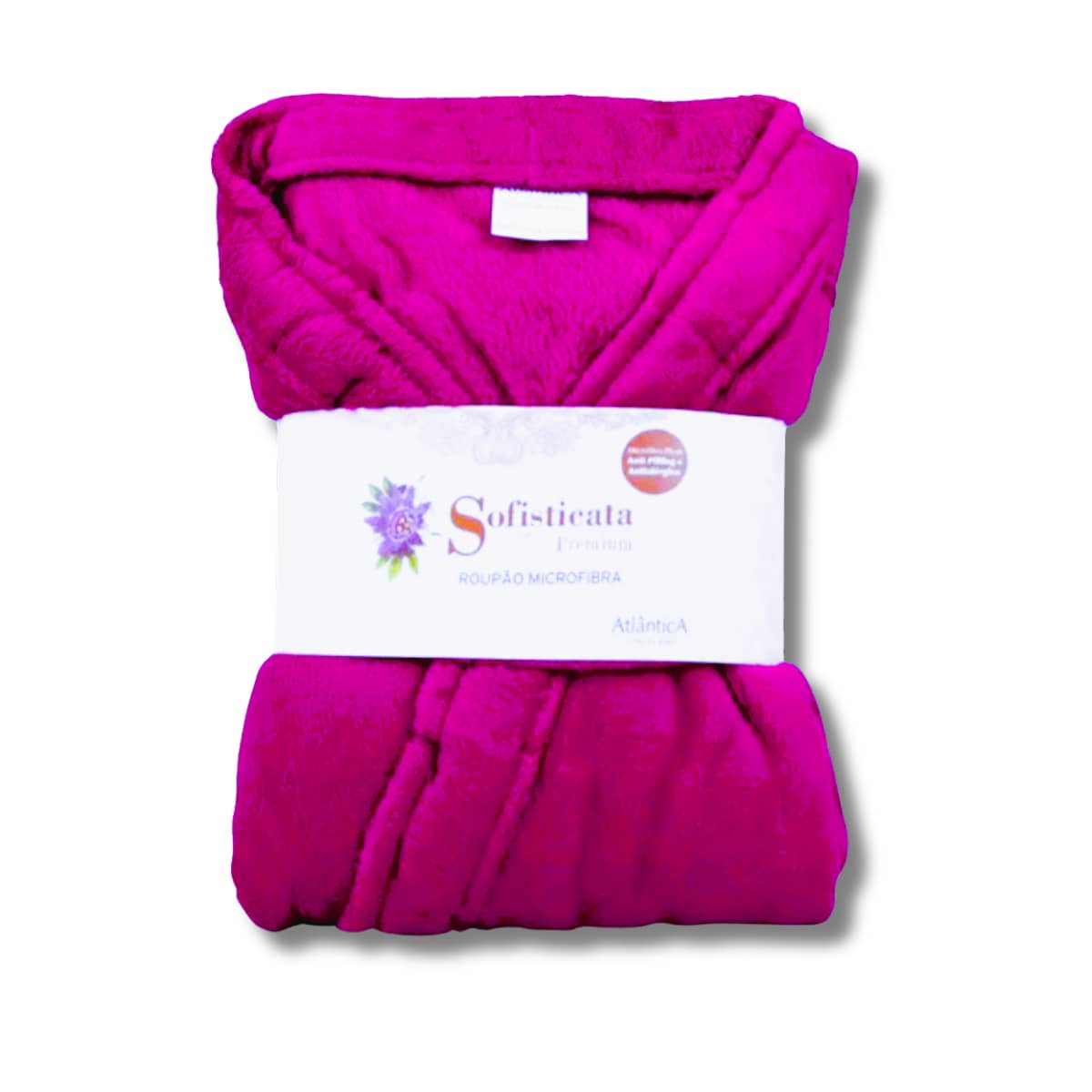 Unisex Microfiber Plush Bathrobe Soft Touch - Cherry - View 1
