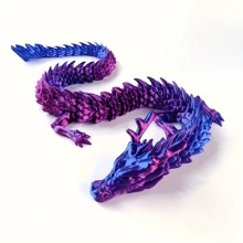 3D Printed Chinese Dragon Egg With Movable Joints - 11.8-Inch Dragon Flexible Statue, Color Series Home Office Decoration