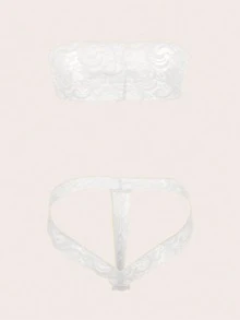 2pcs/Set Women's Solid Color Sexy Lace Ultra-Short Panties, Lightweight Breathable Fabric - White - View 2
