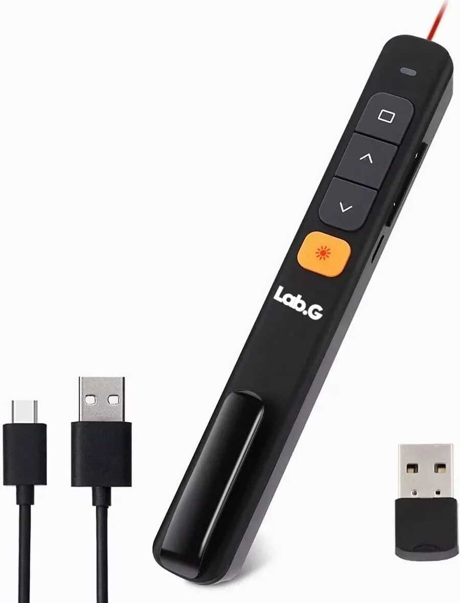 Puntero láser remoto de presentación color negro Lab.G ideal para conferencias oficinas y clases herramienta profesional de señalización accesorio práctico para presentadores y docentes - Negro - Ver 1