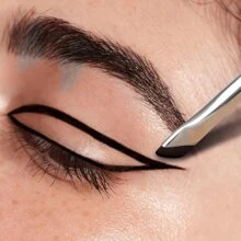 Juego de brochas para delineador de ojos, cejas y tinte de cejas que incluye: brocha angulada delgada para delineador de gel, brocha de punta fina para cejas, brocha plana para teñir cejas