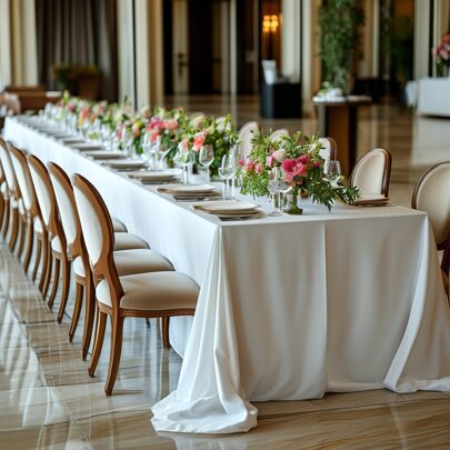 1pc Large White Party/Wedding Rectangular Tablecloth, Polyester Fabric Table Cover For Wedding Receptions, Birthday Parties, Outdoor Events, Friends Gatherings, Christmas, Father's Day And Other Holidays. Sizes: 230x300cm/230x400cm/230x500cm/230x600cm/230x800cm, Suitable For New Year, Halloween