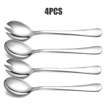 2pcs Salad Server Set, Stainless Steel Salad Spoon Salad Fork, Salad Serving Set For Home/Kitchen/Restaurant/Party/Easter/Mother's Day, Mirror Polished, Dishwasher Friendly