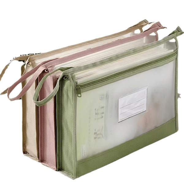 1pc Large A4 Transparent Mesh File Organizer With Double Zippers - Spacious And Portable File Storage Bag For School, Home & Office Supplies,Back To School,School Supplies