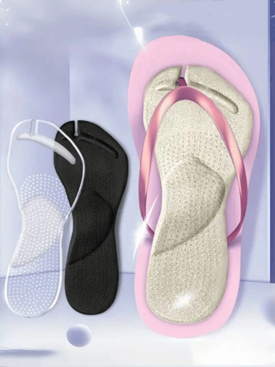 2 Peças Palmilhas de Gel Acolchoado Macio para Chinelos, Forro de Sandálias Anti-Deslizante Unissex, Adequado para Sandálias Tipo Chinelo de Dedo no Verão