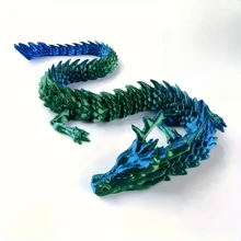 3D Printed Chinese Dragon Egg With Movable Joints - 11.8-Inch Dragon Flexible Statue, Color Series Home Office Decoration