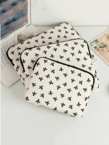 New Fashion Bow Knot Pendant Series IPad Bag, Student Laptop Notebook Protective Case, High-Aesthetic Capacity Girly Cute Computer Bag, Suitable For College Student Library Dormitory Business Travel Portable - Multicolor - View 3