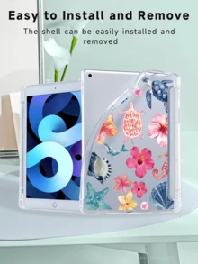 Ayotu 夏季手机壳海洋生物保护壳适用于 iPad 7/8/9 10.2 英寸，内置铅笔槽，适用于三星 Galaxy Tab A8 10.5 英寸 2022、S6 Lite 10.4 英寸，轻质软壳，TPU 防刮背面，凸起边缘提供防震保护 - 彩色 - 查看 6