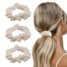 3 件仿珍珠发带手链二合一女士头饰，高弹力仿珍珠发饰，甜美仿珍珠发带，优雅仿珍珠发饰，发球，发带，发饰，马尾辫夹，发圈，发胶