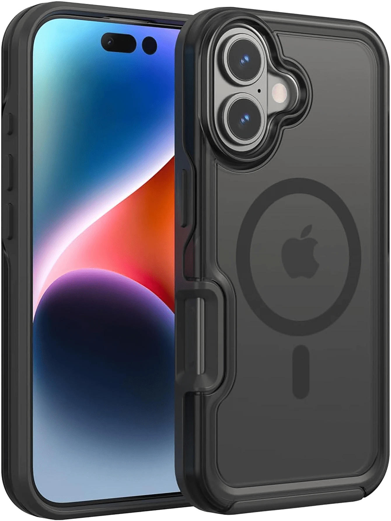 Strong Magnetic For Phone16promax/15promax/14promax/16pro/13/14/14Plus/15Plus/16Plus Case, Compatible With MagSafe, 360° Military-Grade Protection, Slim Translucent Matte Phone Case - màu đen - Xem 1