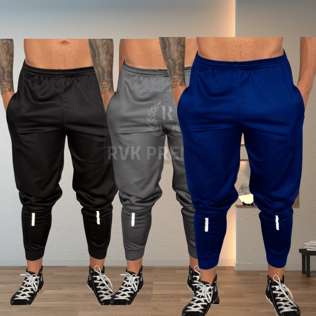 KIT 3 ORIGINAL MEN'S SKINNY JOGGER PANTS - Multicolor - View 1