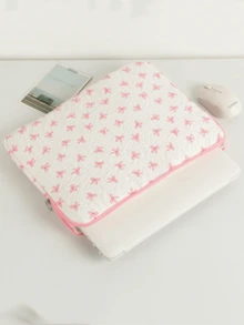 New Fashion Bow Knot Pendant Series IPad Bag, Student Laptop Notebook Protective Case, High-Aesthetic Capacity Girly Cute Computer Bag, Suitable For College Student Library Dormitory Business Travel Portable - Multicolor - View 4
