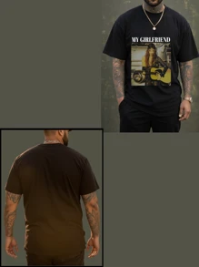 Customized Photo Print Plus Size T-Shirt For Men, Personalized Image/Text Design, Plus Size Menswear Customization, Loose Fit Plus Size Summer T-Shirt, Upload Your Friends/Selfie/Family/LOGO/Pet Photos, Birthday/Father's Day/Valentine's Day Custom, Team Uniform/Outdoor Apparel Custom, Personalized Graphic Crew Neck Plus Size Short Sleeve Loose Fit Men's T-Shirt, Holiday Gift, Birthday Gift Custom, Plus Size Men's T-Shirt, T-Shirt Graphics Custom, Casual Plus Size Summer Tees