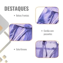 Microfiber Robe For Women And Men Adult Winter With Pocket - Grape - View 5