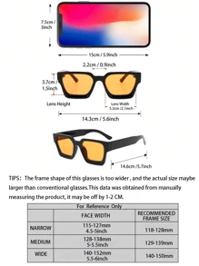 2 piezas Gafas de montura cuadrada de plástico, combinación de moda básica informal para conducir, navegar, pescar, salidas escolares, accesorios para vacaciones de verano en la playa, exteriores, viajes