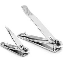 2pcs/1pc Classic Stainless Steel Nail Clipper Set, Nail & Toe Nail Clippers With Sharp Blades For Easy Trimming, 360° Rotatable Portable Manicure Tool With Stainless Steel File, Grooming Accessory For Nail Salon And Home Use - Silver - View 8