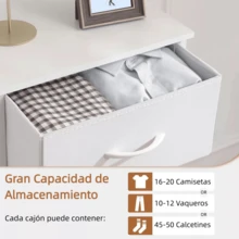 Mueble Organizador Comoda Con 5 Cajones Tela Metal Blanco - Blanco - Ver 7