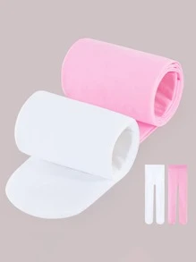 2 件/3 件儿童芭蕾舞紧身裤，女童白色丝绸夏季长袜，舞蹈紧身衣，粉色/黑色透气，高弹力修身，女童舞蹈袜和紧身裤