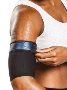 1pair, Outdoor Women's Sweatband Armband, Sweat Prone Arm Protection, Sports And Fitness Arm Protection, Sweat Proof Sleeve Cover, Slimming Arm Band, Suitable For Fitness, Yoga And Sports 2025 Spring And Summer New Style Gym Accessories - Multicolor - View 2