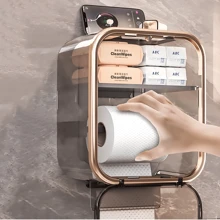 Caixa para Banheiro Armazenamento Papel Higiênico e Organizador de Produtos Suporte Papel Higiênico Banheiro Box Lavabo de Luxo Chique Porta Celular Banheiro