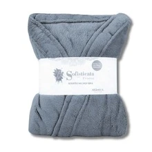 Unisex Microfiber Plush Bathrobe Soft Touch - Platinum - View 1