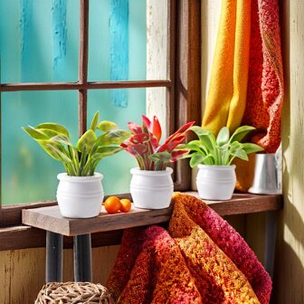 6pcs/3pcs/2pcs/1pc Mini Ditsy Floral, Miniature Potted Plant Decor, Dollhouse Miniature Realistic Colorful Flowers, Plant Pots, Miniature Models, Miniature Landscape Decor, 1:12 Scale Miniature Botanical Garden Accessories For Ob11 Dollhouse