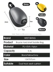 WEST BIKING 0.4L Mini Hard-Shell Bicycle Tail Bag-Mountain Road Bike Cushion Seat Bag Rear Seat Bag Riding Equipment