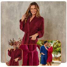 Unisex Microfiber Plush Bathrobe Soft Touch - Bloodstone - View 3