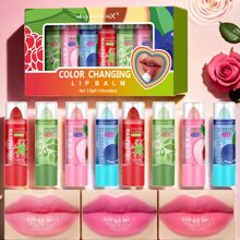MISS FACTORX 8pcs/Box Color-Changing Lip Balm Set, 4 Flavors, Long-Lasting Waterproof Non-Transfer Formula, Moisturizing Glossy Lip Color, Great Mother's Day & Women's Festival Gift