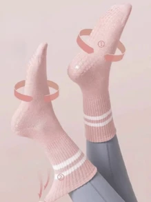 3 paires de chaussettes antidérapantes pour le Pilates, chaussettes antidérapantes pour femme pour le Pilates, chaussettes adhérentes pour le Pilates, chaussettes à grip pour le yoga, noir, blanc, rose, sport