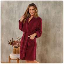 Unisex Microfiber Plush Bathrobe Soft Touch - Bloodstone - View 2