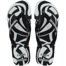 Kit 2 Pairs Of Havaianas Farmete 2025 Tropical Vibes Flip Flops Promotion - 花卉 + 黑白 - 查看 3
