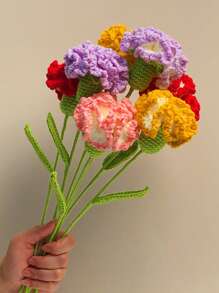 2pcs,Handmade Crochet Flowers For Her, Knitted Lily/Tulip Yarn Flowers, Mother's Day Gift, Gift For Grandma, Anniversary Gift For Wife Gifts Birthday Graduation