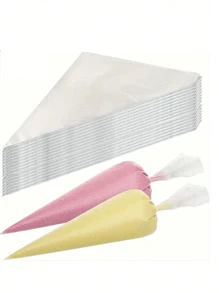 100 pièces Sac de glaçage triangulaire jetable - Pour la décoration de gâteaux, biscuits, cupcakes et accessoires de dessert DIY, nécessités de cuisine et de restaurant