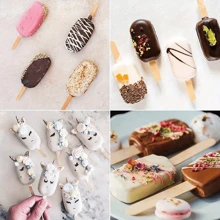 1pc 4 Cavity Ice Candy Mold Ice Cream Model Ice Cream Mousse Silicone Mold DIY Pudding Ice Candy Ice-Cream Mold Cake Baking Mold Candy Chocolate Popsicle Mold