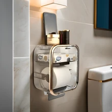 Caixa para Banheiro Armazenamento Papel Higiênico e Organizador de Produtos Suporte Papel Higiênico Banheiro Box Lavabo de Luxo Chique Porta Celular Banheiro