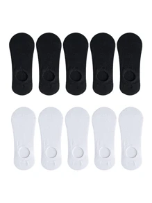 5 piezas/10 piezas/15 piezas/20 piezas Calcetines invisibles unisex, calcetines bajos de corte casual sin mostrar para deportes de verano