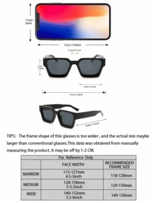 2pcs Rectangular Plastic Frame Eyeglasses, Casual Basic Style, Suitable For Golf, Travel, Tropical Beach Vacation, Summer Beach, Outdoor Activities - 2pcs Black Gray Transparent Gray Combination - View 6