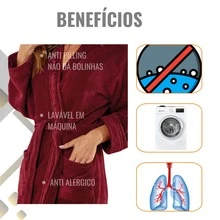 Unisex Microfiber Plush Bathrobe Soft Touch - Bloodstone - View 6