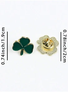 2 Stücke, Kleeblatt und Klee Brosche, schöne grüne Glücksknöpfe und Abzeichen, geeignet für St. Patrick's Day Feiern, Modeaccessoires und Geschenke, hochwertig, einfach zu tragen (ohne Karte) Rucksack für die Schule