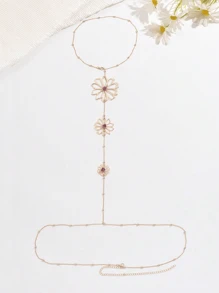 1pc Minimalist Floral Fashion Elegant Backless Waist Chain Suitable For Summer Wear