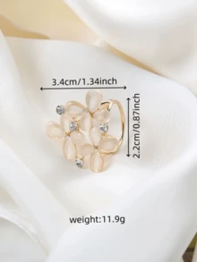 1 件优雅花卉围巾环扣，多用途时尚配饰装饰夹，适用于服装，树脂和合金 - 彩色 - 查看 18