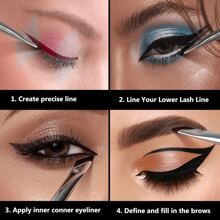 Juego de brochas para delineador de ojos, cejas y tinte de cejas que incluye: brocha angulada delgada para delineador de gel, brocha de punta fina para cejas, brocha plana para teñir cejas