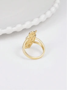 Tsnamer 1 Piece Delicate Vintage Virgin Mary Cubic Zirconia Gold Ring, 14K Gold Plated, Everyday Jewelry Gift For Women, Charm Jewelry - Ring - View 3