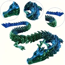 3D Printed Chinese Dragon Egg With Movable Joints - 11.8-Inch Dragon Flexible Statue, Color Series Home Office Decoration