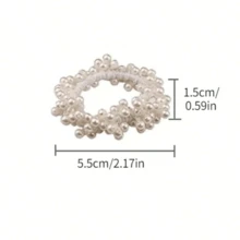 3 件仿珍珠发带手链二合一女士头饰，高弹力仿珍珠发饰，甜美仿珍珠发带，优雅仿珍珠发饰，发球，发带，发饰，马尾辫夹，发圈，发胶