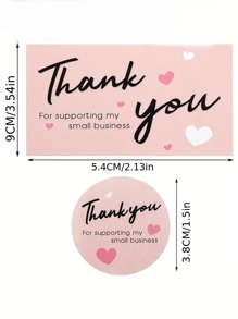 1 Pack Of 500 "Thank You" Stickers And 50 Gratitude Cards - Children's Motivational Reward Stickers, Back To School Gift Packaging Decor Labels, Teacher Appreciation And Friendship Gifts (Cute Design, Vinyl)