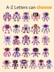 机器人主题字母个性雨伞、名字定制雨伞、儿童雨伞、个性礼品、教师礼物、儿童成长纪念品、儿童节日陪伴礼物。 - W069機器人子字母雨傘 - 查看 6